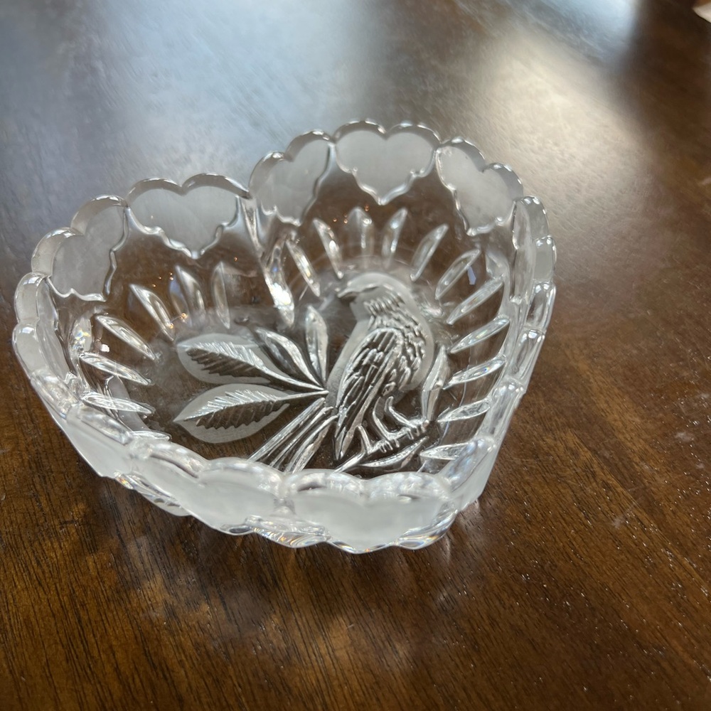 Mikasa or Hofbauer Byrdes lead crystal trinket bowl or candy bowl